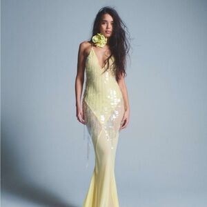 Rat & Boa Asteria Yellow Sequin Dress